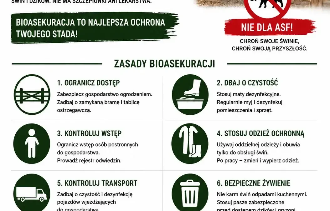 Powiatowy Lekarz Weterynarii w Bełchatowie apeluje o bioasekurację w związku z ASF