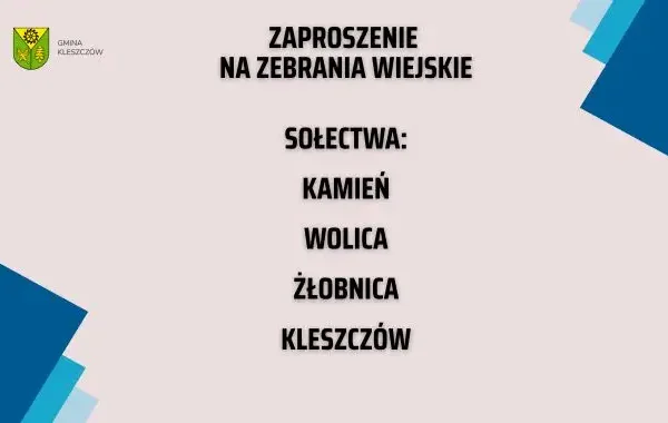 Zebrania wiejskie w gminie Kleszczów – zmiany w funduszu sołeckim na 2026 rok