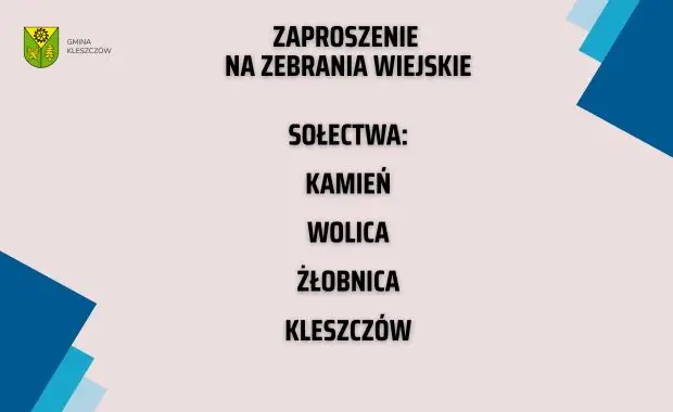 Zebrania wiejskie w gminie Kleszczów – zmiany w funduszu sołeckim na 2026 rok