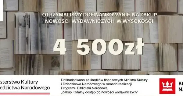 Gminna Biblioteka w Kleszczowie z dofinansowaniem na nowości wydawnicze