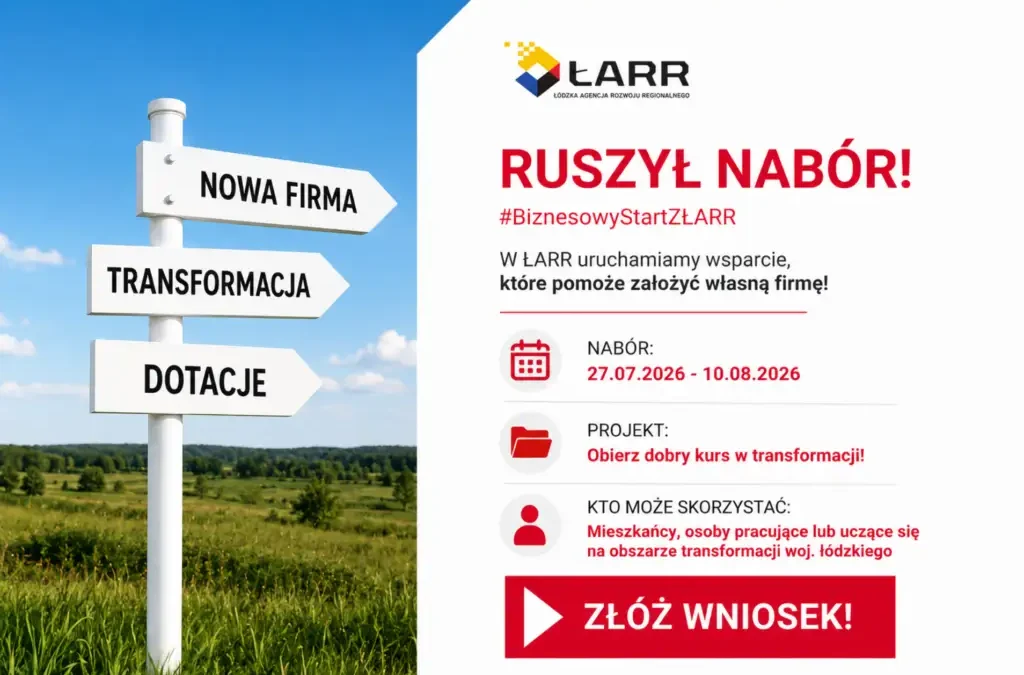 Dotacja na własną firmę dla mieszkańców regionu bełchatowskiego – nawet 77 tys. zł