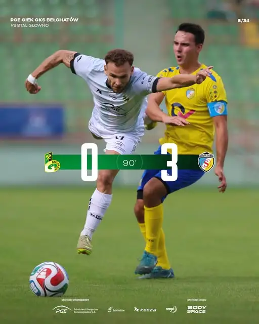 Porażka u siebie: GKS Bełchatów przegrywa 0:3 ze Stalą Głowno