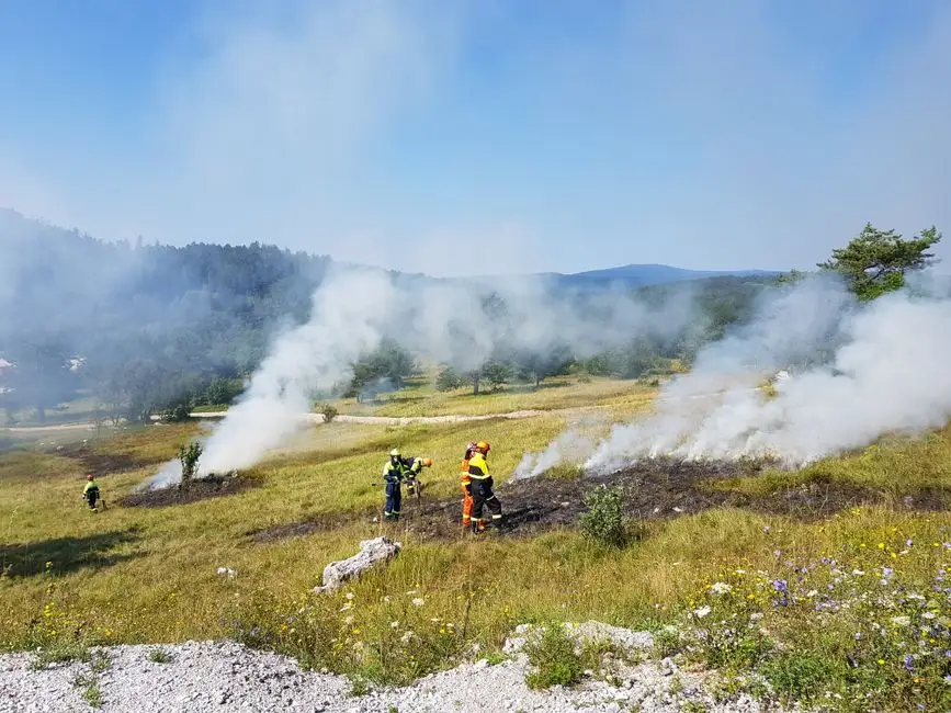 Pożar trawy w Osinie – interwencja strażaków z trzech jednostek OSP