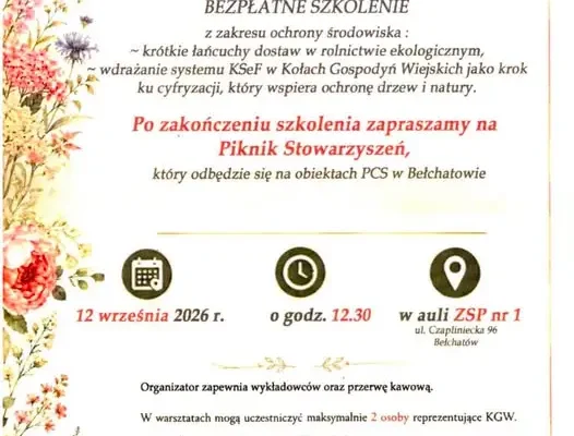 Bezpłatne szkolenie dla Kół Gospodyń Wiejskich z Gminy Kluki – zapisy do 4 września
