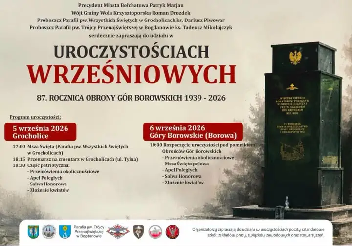 87. Rocznica Obrony Gór Borowskich: Uroczystości w Bełchatowie i okolicach