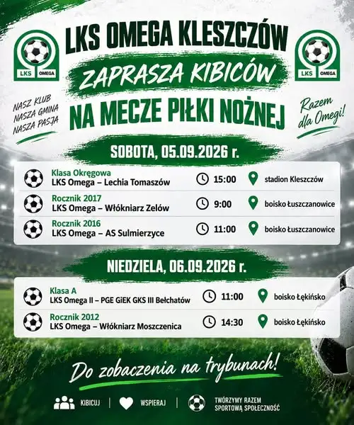 Weekend pełen piłkarskich emocji z LKS Omega Kleszczów