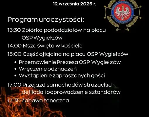 95-lecie OSP Wygiełzów: strażacy zapraszają na jubileuszowe obchody