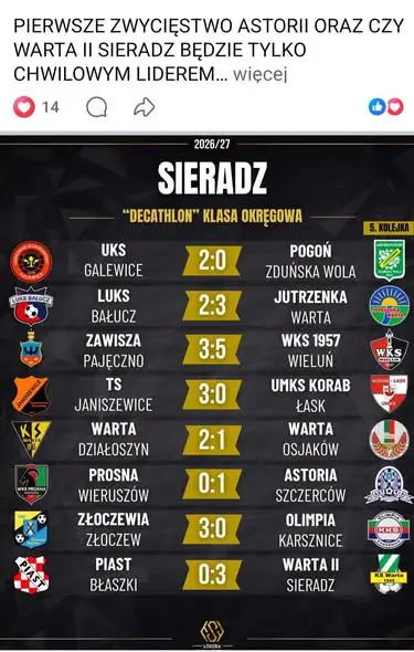 Astoria Szczerców wygrywa w Wieruszowie 1:0 i szykuje się do kolejnego starcia