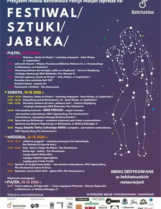 Festiwal Sztuki Jabłka 2026 w Bełchatowie – trzydniowe święto kultury i smaku