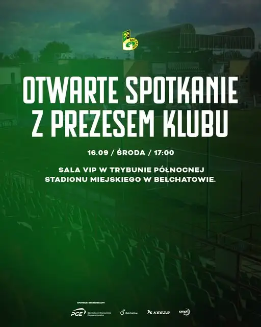 GKS Bełchatów: otwarte spotkanie z prezesem Krystianem Kierachem już 16 września