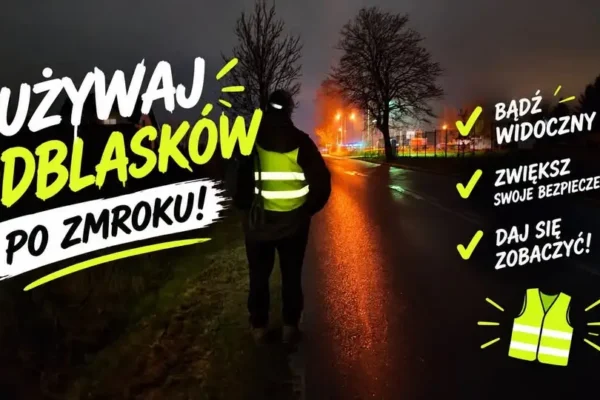 Bezpieczeństwo pieszych po zmroku — apel policji z Bełchatowa