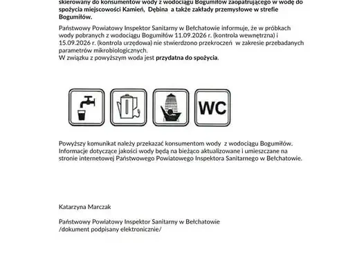 Woda z wodociągu Bogumiłów znów bezpieczna. Sanepid odwołuje ostrzeżenie