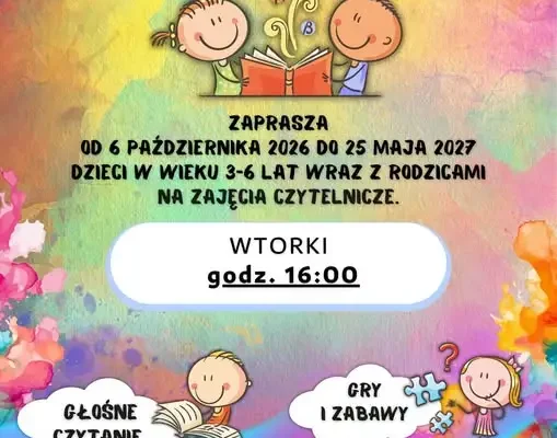 Klub Małego Czytelnika w Ruścu – zajęcia czytelnicze dla dzieci 3–6 lat