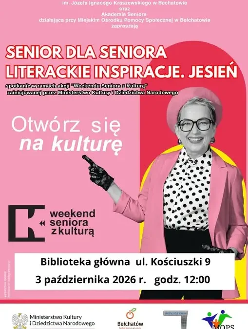 Weekend Seniora z Kulturą w Bełchatowie – spotkanie w bibliotece już 3 października